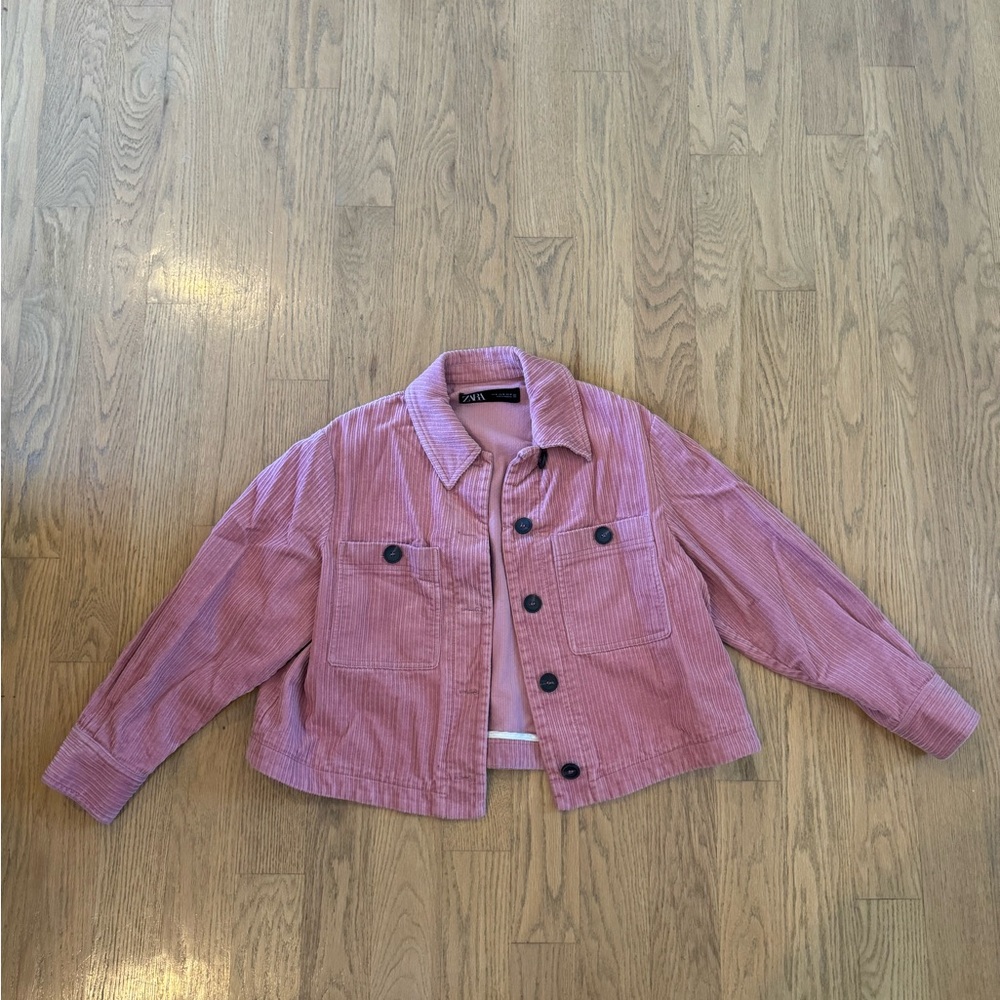 zara pink corduroy jacket